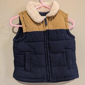 Old Navy Baby Vest With Shearling Collar - 6-12 Months